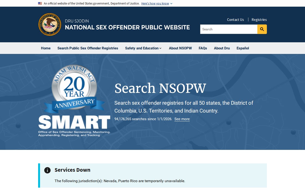 Cache County sex offender lookup using the national NSOPW search